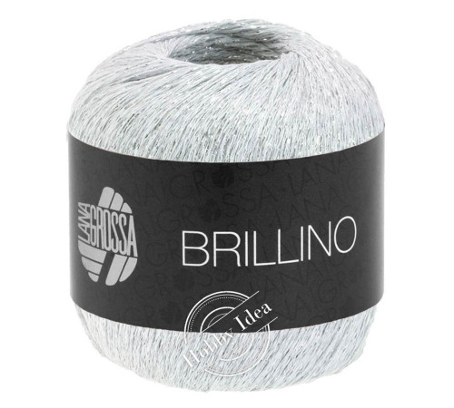 Lana Grossa Brillino 010 Бело-серебристый