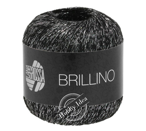 Lana Grossa Brillino 013 Чёрно-серебристый