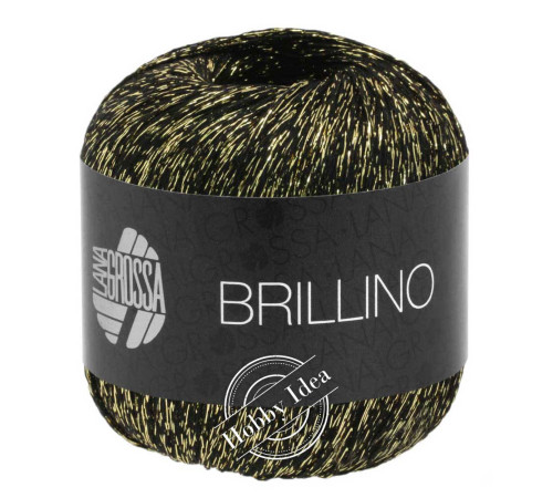 Lana Grossa Brillino 015 Чёрно-золотой