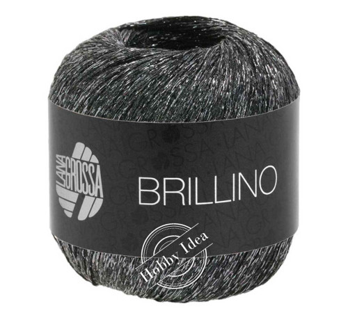 Lana Grossa Brillino 018 Чёрно-коричневый серебристый