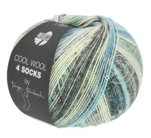 Lana Grossa Cool Wool 4 Socks Print 7751 Голубо-бежево-коричневый