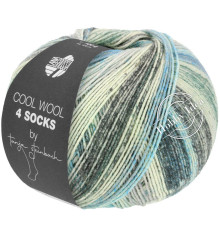 Lana Grossa Cool Wool 4 Socks Print 7751 Голубо-бежево-коричневый