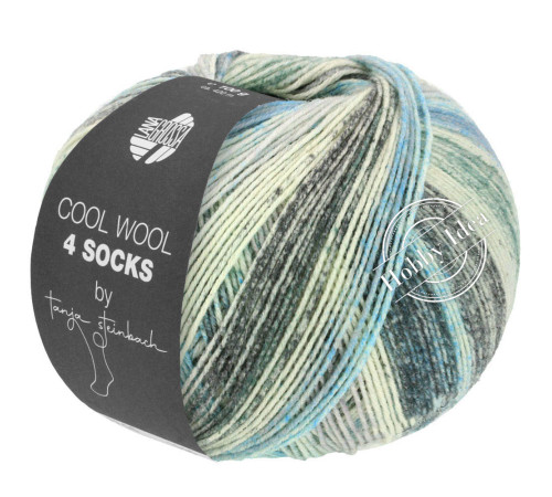 Lana Grossa Cool Wool 4 Socks Print 7751 Голубо-бежево-коричневый