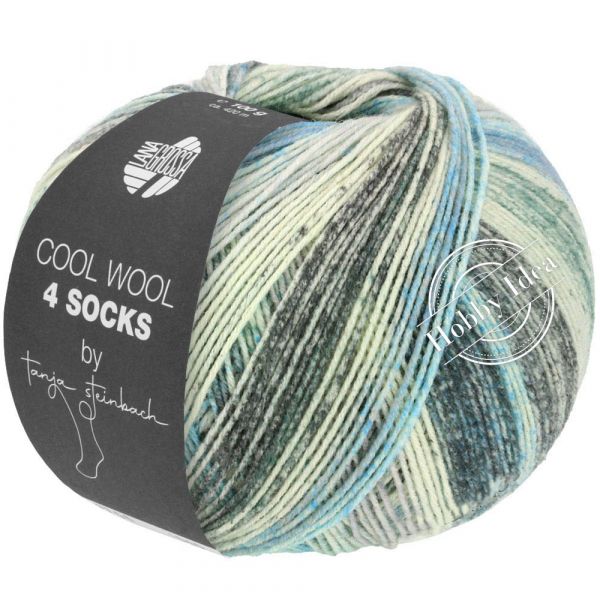 Lana Grossa Cool Wool 4 Socks Print 7751 Голубо-бежево-коричневый из категории Lana Grossa Cool Wool 4 Socks Print