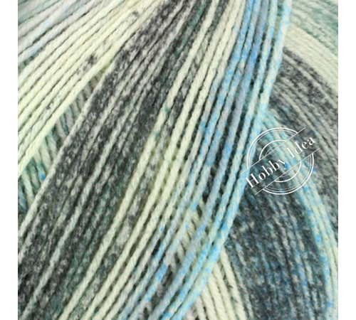 Lana Grossa Cool Wool 4 Socks Print 7751 Голубо-бежево-коричневый