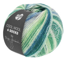 Lana Grossa Cool Wool 4 Socks Print 7754 Зелёно-голубо-бежевый