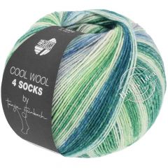Lana Grossa Cool Wool 4 Socks Print 7754 Зелёно-голубо-бежевый