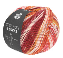 Lana Grossa Cool Wool 4 Socks Print 7755 Кораллово-бежево-персиковый