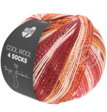 Lana Grossa Cool Wool 4 Socks Print 7755 Кораллово-бежево-персиковый