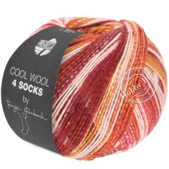 Lana Grossa Cool Wool 4 Socks Print 7755 Кораллово-бежево-персиковый
