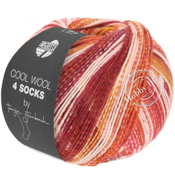 Lana Grossa Cool Wool 4 Socks Print 7755 Кораллово-бежево-персиковый из категории Lana Grossa Cool Wool 4 Socks Print