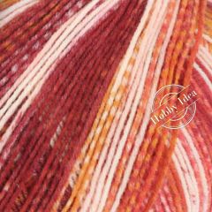 Lana Grossa Cool Wool 4 Socks Print 7755 Кораллово-бежево-персиковый