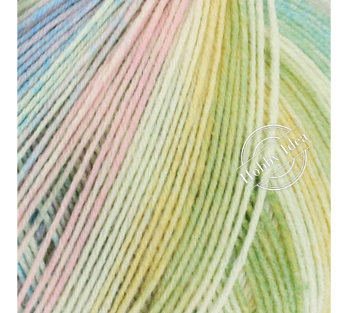 Lana Grossa Cool Wool 4 Socks Print 7756 Зелёно-розово-голубой