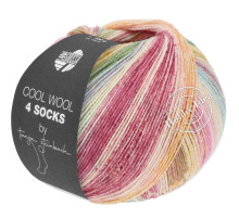 Lana Grossa Cool Wool 4 Socks Print 7757 Розово-бежево-малиновый