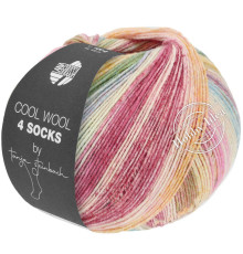 Lana Grossa Cool Wool 4 Socks Print 7757 Розово-бежево-малиновый