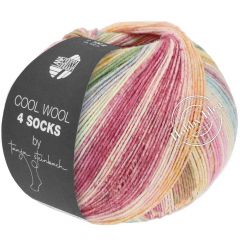 Lana Grossa Cool Wool 4 Socks Print 7757 Розово-бежево-малиновый