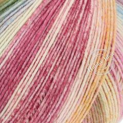 Lana Grossa Cool Wool 4 Socks Print 7757 Розово-бежево-малиновый