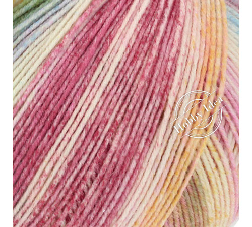 Lana Grossa Cool Wool 4 Socks Print 7757 Розово-бежево-малиновый