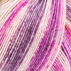 Lana Grossa Cool Wool 4 Socks Print 7761 Пурпурно-оранжево-бежевый