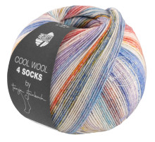 Lana Grossa Cool Wool 4 Socks Print 7763 Голубо-бежево-фиолетовый