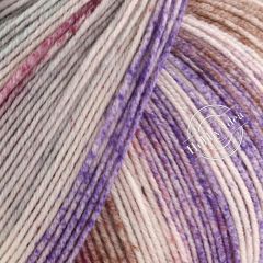 Lana Grossa Cool Wool 4 Socks Print 7764 Бежево-Фиолетово-Коричневый