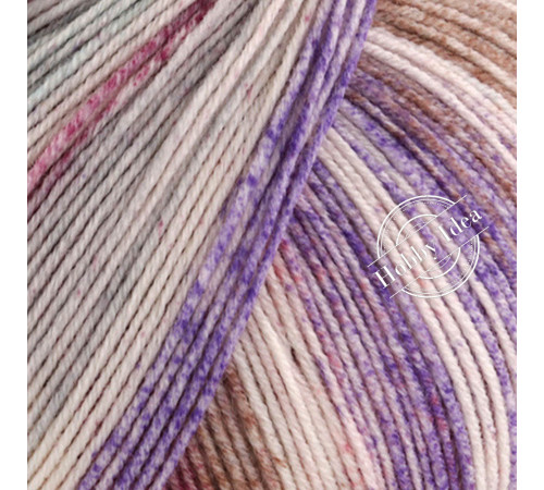 Lana Grossa Cool Wool 4 Socks Print 7764 Бежево-Фиолетово-Коричневый