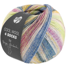 Lana Grossa Cool Wool 4 Socks Print 7765 Мятно-голубо-розовый