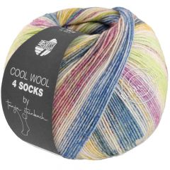 Lana Grossa Cool Wool 4 Socks Print 7765 Мятно-голубо-розовый