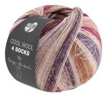 Lana Grossa Cool Wool 4 Socks Print 7766 Фиолетово-бежево-малиновый