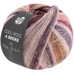 Lana Grossa Cool Wool 4 Socks Print 7766 Фиолетово-бежево-малиновый