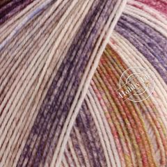 Lana Grossa Cool Wool 4 Socks Print 7766 Фиолетово-бежево-малиновый