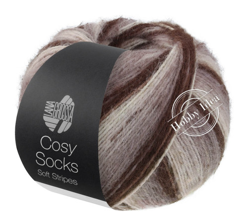 Lana Grossa Meilenweit 100 Cosy Socks Soft Stripes 103 Коричневый