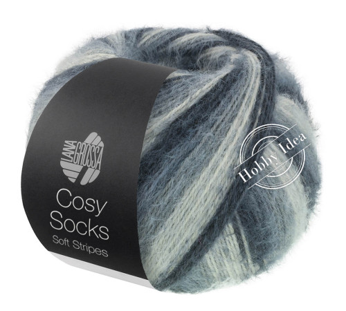 Lana Grossa Meilenweit 100 Cosy Socks Soft Stripes 104 Серый