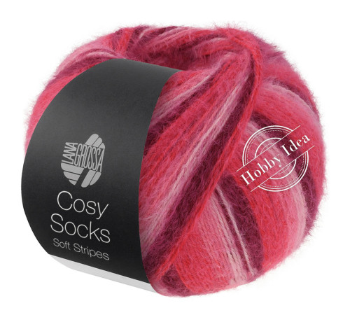 Lana Grossa Meilenweit 100 Cosy Socks Soft Stripes 105 Ягодный