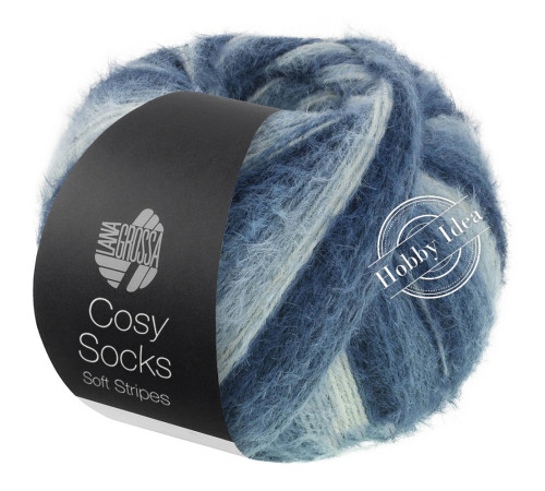 Lana Grossa Meilenweit 100 Cosy Socks Soft Stripes 106 Сине-голубой