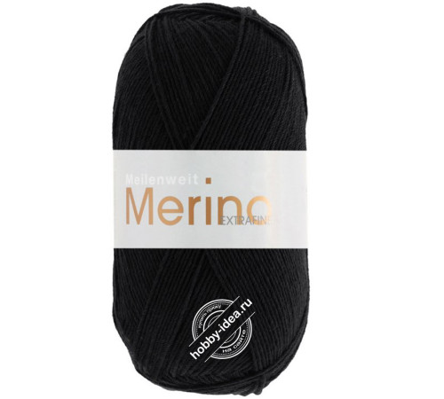 Lana Grossa Meilenweit 100 Merino Extrafine 2402 Чёрный