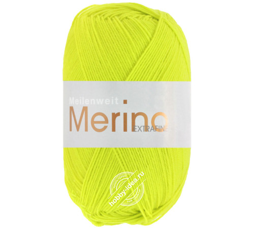 Lana Grossa Meilenweit 100 Merino Extrafine 2426 Неоновый жёлтый