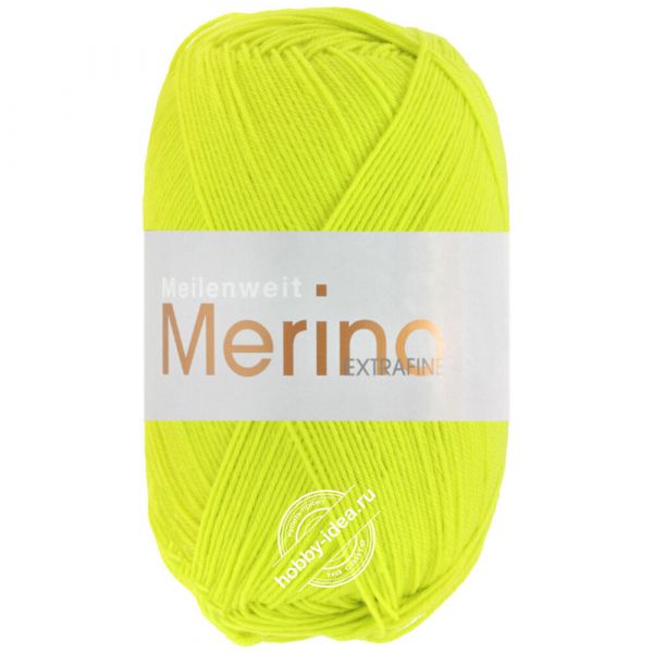 Lana Grossa Meilenweit 100 Merino Extrafine 2426 Неоновый жёлтый из категории Lana Grossa Meilenweit 100 Merino Extrafine