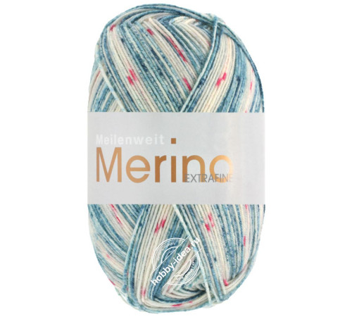 Lana Grossa Meilenweit 100 Merino Extrafine Bella 4502 Сине-розовый