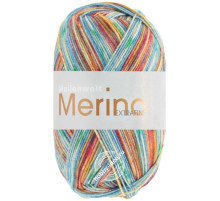 Lana Grossa Meilenweit 100 Merino Extrafine Bella 4506 Сине-оранжевый