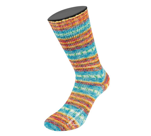 Lana Grossa Meilenweit 100 Merino Extrafine Bella 4506 Сине-оранжевый