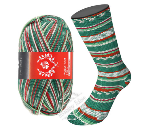 Lana Grossa Meilenweit 100 Merino Christmas Lurex 6795