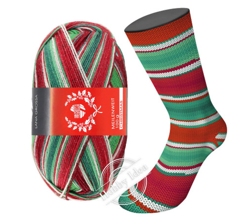 Lana Grossa Meilenweit 100 Merino Christmas Lurex 6796