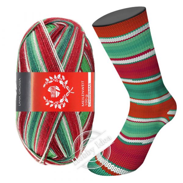 Lana Grossa Meilenweit 100 Merino Christmas Lurex 6796 из категории Lana Grossa Meilenweit 100 Merino Christmas Lurex