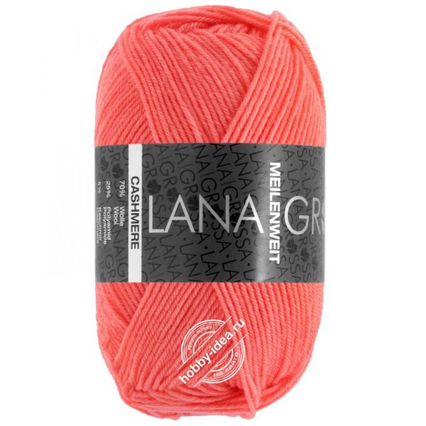 Lana Grossa Meilenweit 50 Cashmere 57 Яркий лосось из категории Lana Grossa Meilenweit 50 Cashmere