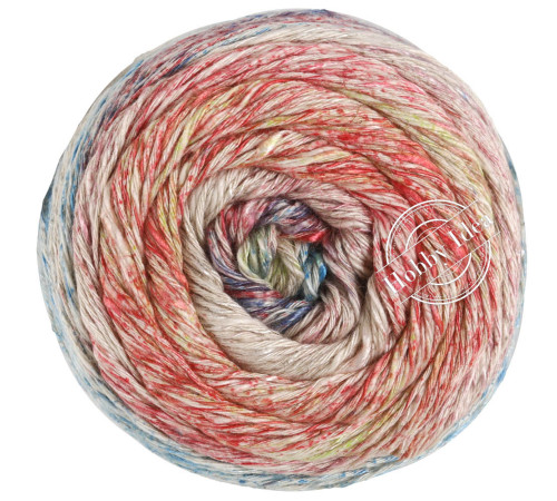 Lana Grossa Mosaico 002 Розовый землянично-серо-персиковый