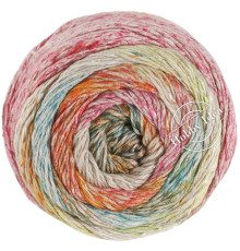 Lana Grossa Mosaico 004 Оранжево-розово-лососево-голубой