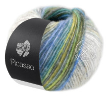 Lana Grossa Picasso 02 Серо-жёлто-голубой
