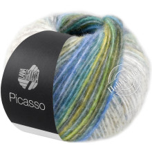 Lana Grossa Picasso 02 Серо-жёлто-голубой