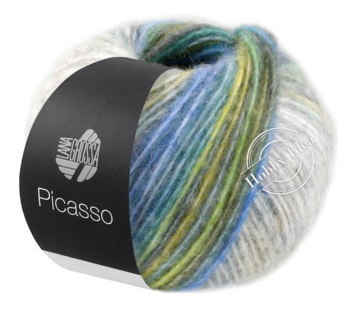 Lana Grossa Picasso 02 Серо-жёлто-голубой